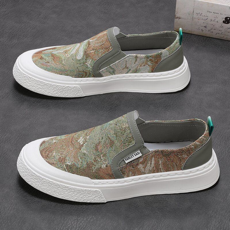 Stoffschuhe für Herren im Sommer, einbeinige, lässige Fahrschuhe für Herren, atmungsaktive Segeltuchschuhe, niedrig geschnittene Herrenschuhe mit weicher Sohle_voghion.com