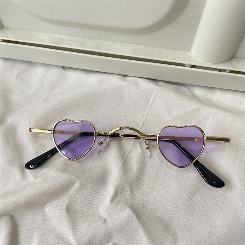 レトロな円枠サングラス紫色のドーパミンギャルメガネ男紫外線防止近視サングラス女性の丸い顔