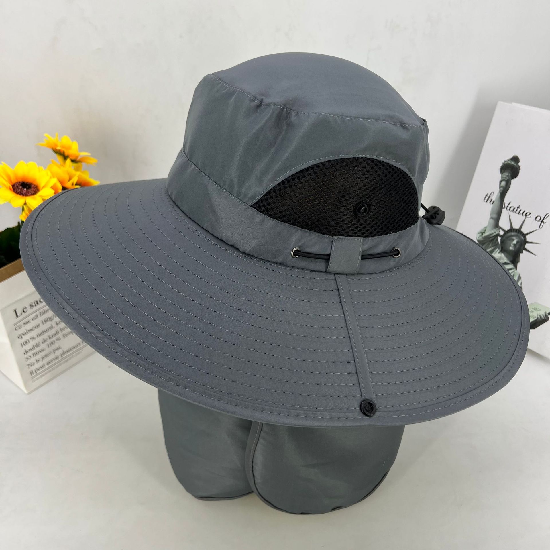 Men's Gender Men's Simple Style Color Block Big Eaves Bucket Hat