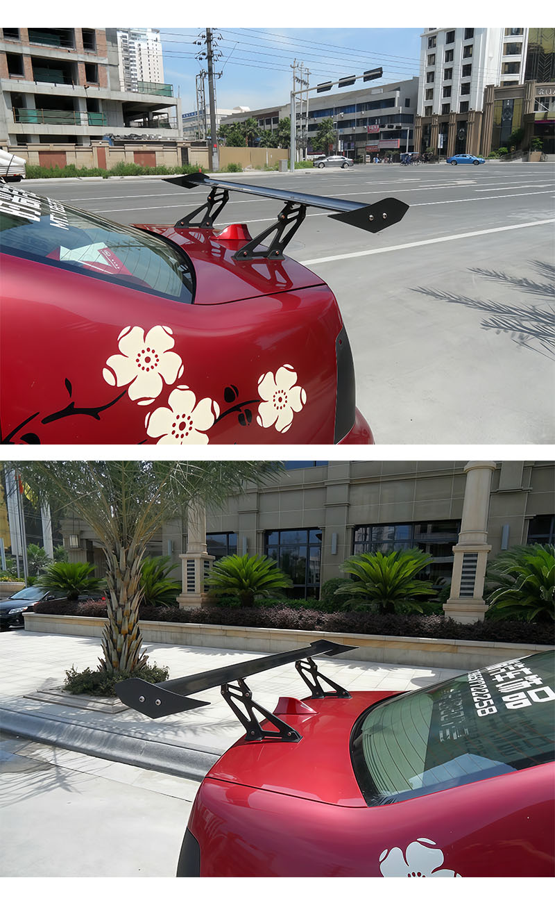 Cross-Border Car Modification Aluminum Alloy Rear Spoiler with Holes for Two or Three-Box Vehicles, Large Rear Spoiler, Fixed Wind Wing, Modified Spoiler