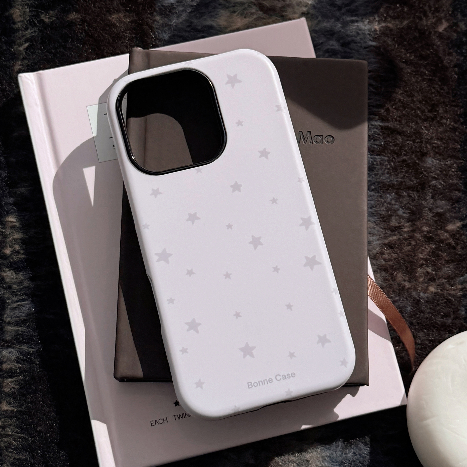 Funda para iPhone 16 con textura de cuero y soporte tipo nube, compatible con 17 Pro Max, 13, 12, diseño de estrella de alta gama. image 9