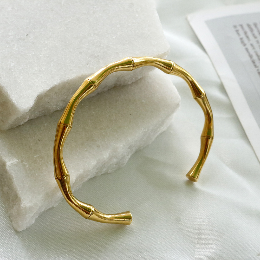 Fashion Solid Color Titanium Steel Plating Bangle 1 Piece