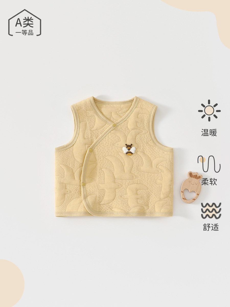 Baby chaleco de invierno y otoño, abrazadera de pony recién nacido, primavera y otoño, algodón delgado, chaleco para bebés calientes, ropa interior