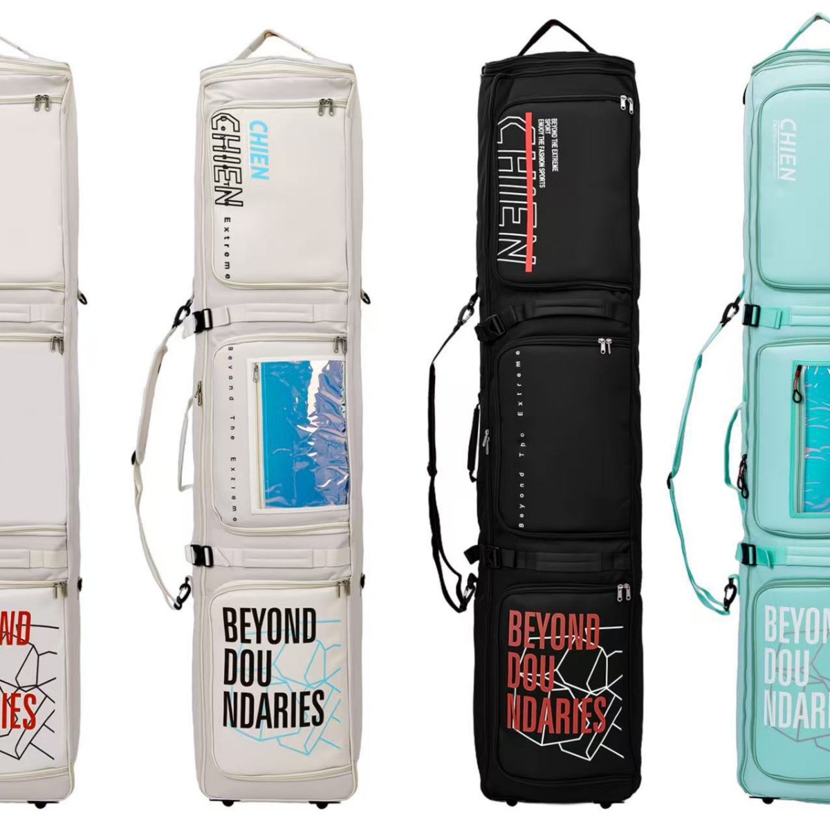Cross-Border Ski Board Bag with Wheels, Suitable for Both Single and Double Boards, with Wet and Dry Separation, Large Capacity, Ski Backpack Bag, Dropshipping
