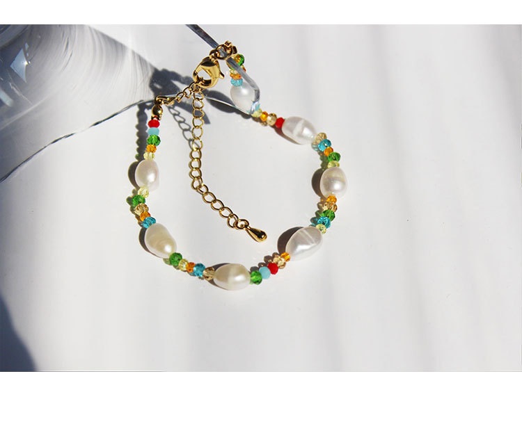 Nette Feinen Bunten Kristall String Perlen Schlüsselbein Kette Perle Halskette Armband Ohrringe display picture 4