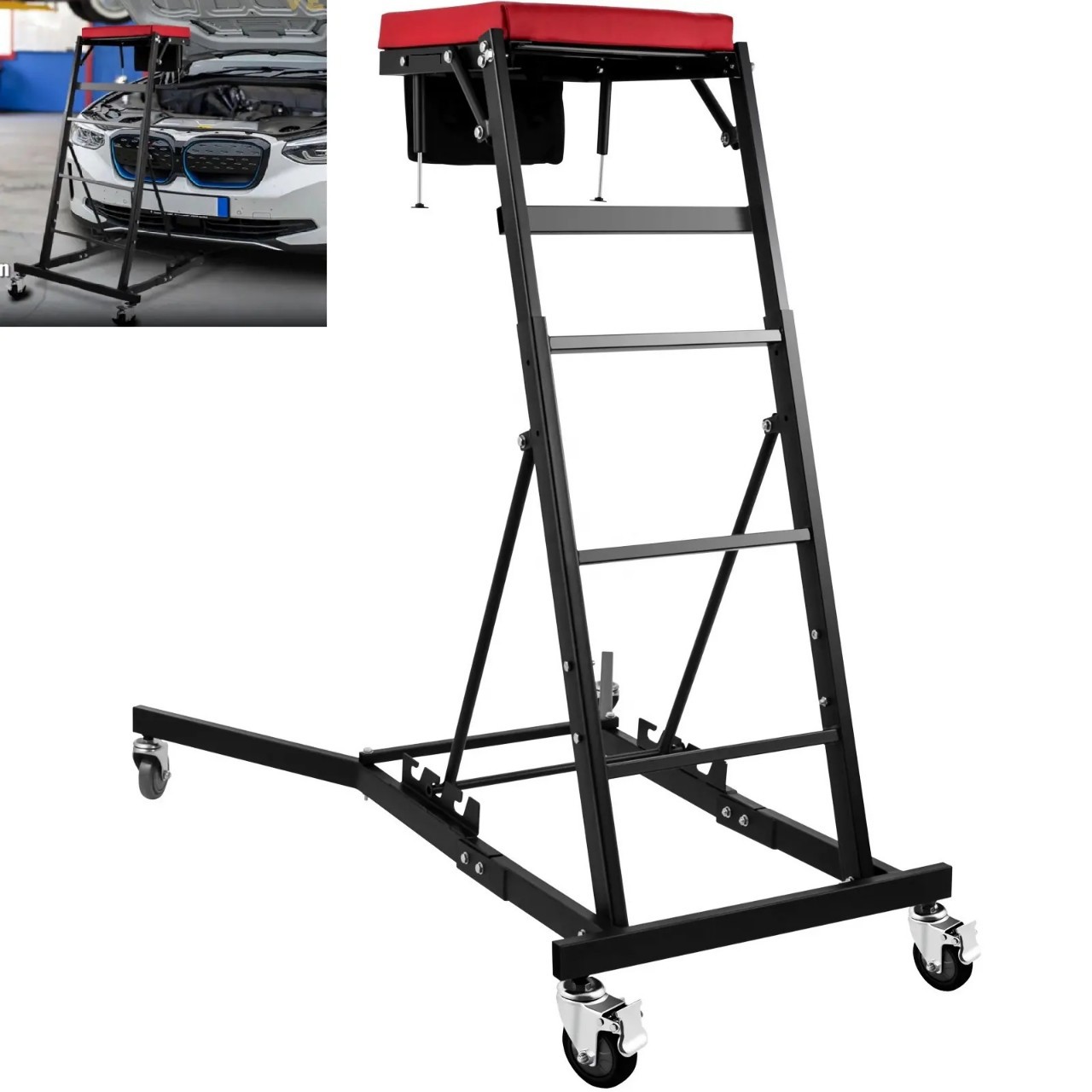 Cross-border car repair ladder, adjustable car repair stool, foldable overhead car engine repair platform – manufacturer