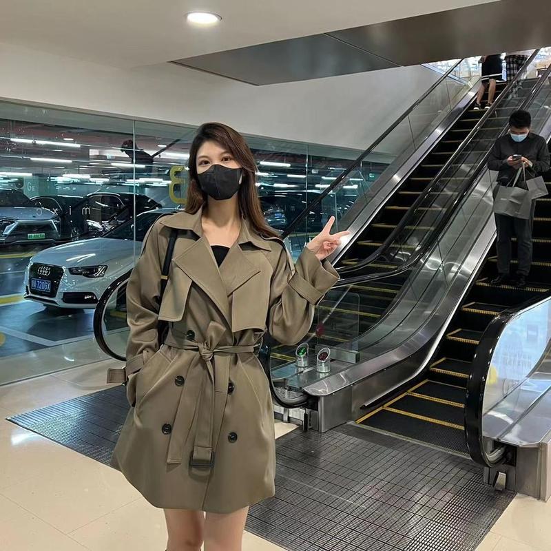 新款风衣外套女小个子韩版中长款洋气时尚流行大衣休闲高级感系带|undefined