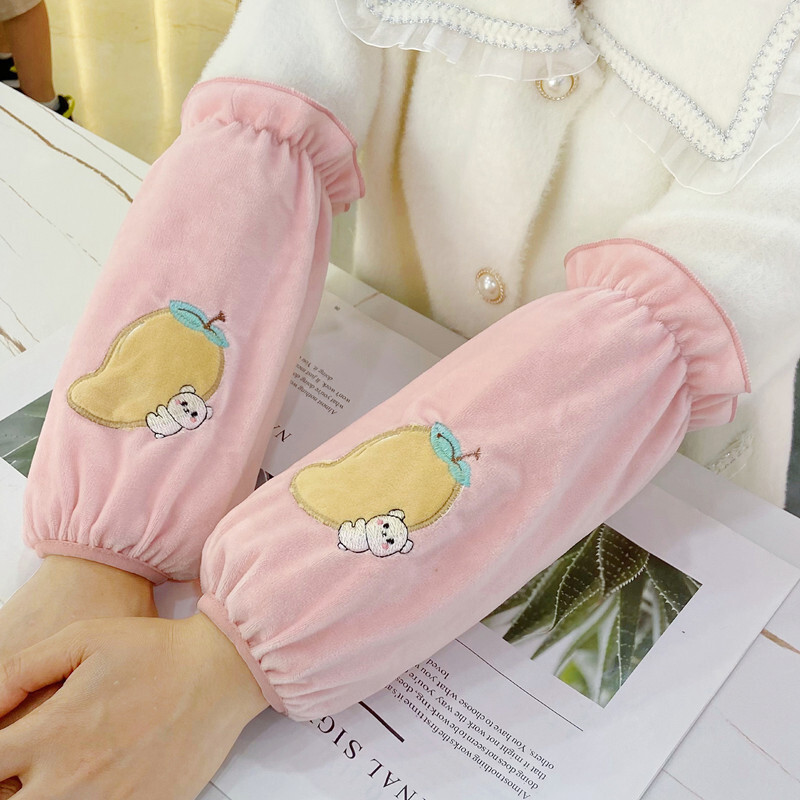 袖套新款秋冬防污袖筒成人学生居家干活毛绒防脏保暖手袖毛绒护袖