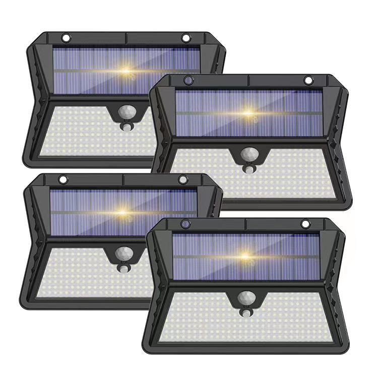 Solar al aire libre 283LED iluminación recargable impermeable casa patio exterior pared infrarrojos Cuerpo Humano inducción lámpara de pared