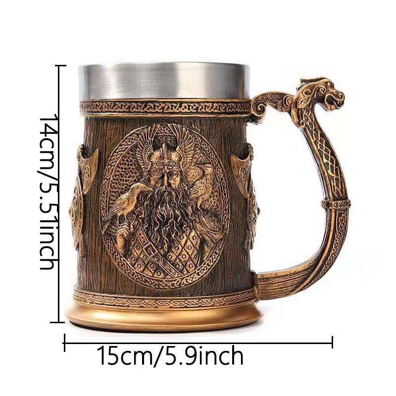 Creativo Viking pirata taza de cerveza taza de agua grande taza de acero inoxidable taza de marca taza de resina artesanía taza de café barra