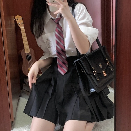 Red Striped Tie Retro Style Coffee Contrast Green Handmade Academic Style Casual Versatile Brown Shirt Accessory