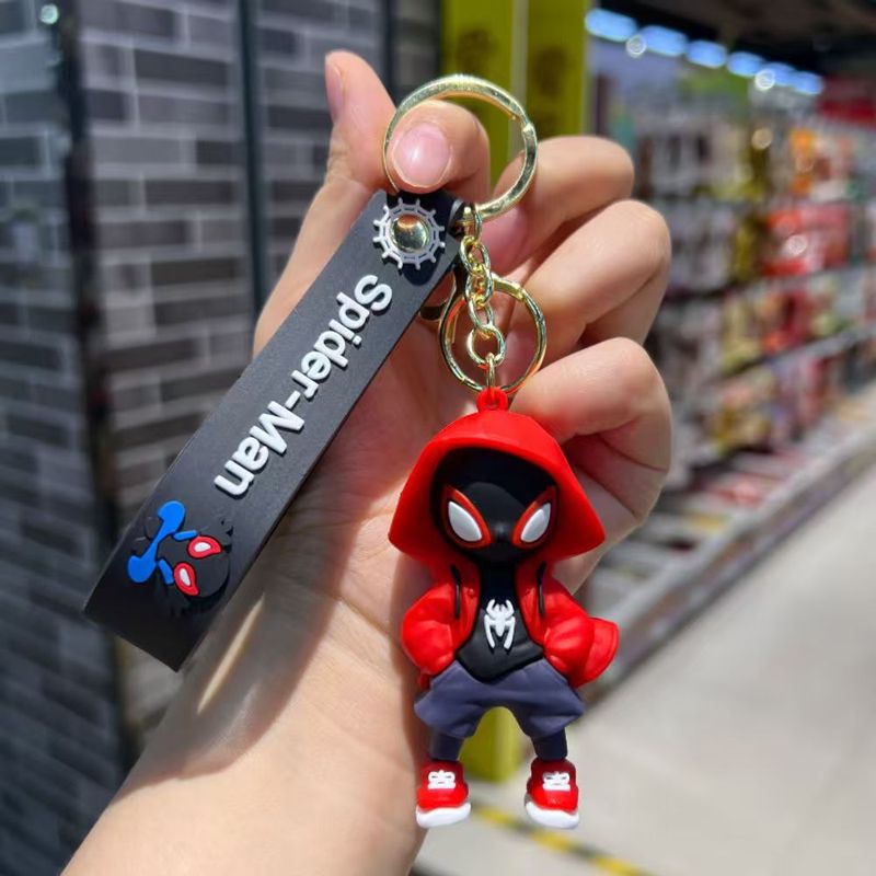 新しいスウェットシャツスパイダーマン編組マーベルキーホルダーペンダントクリエイティブカーキーホルダーカクテルクレーンギフト|undefined