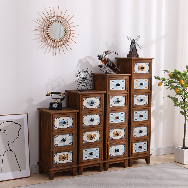 In-Stock Quick-Delivery Solid Wood Storage Cabinet, Narrow Gap Cabinet, Drawer Cabinet, Multi-Layer Vintage Gap Cabinet, Small Kitchen Sideboard