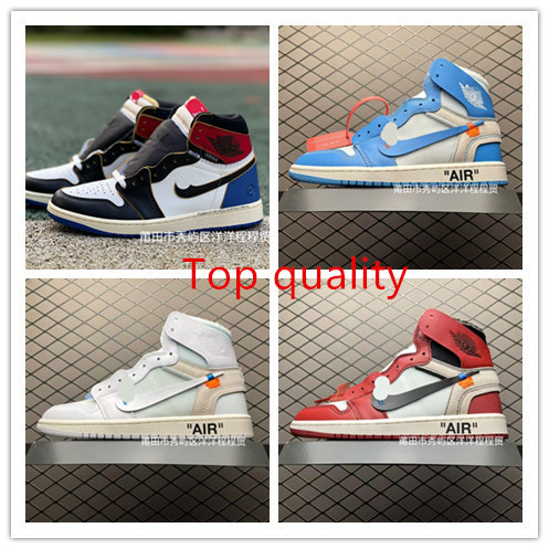 Original Putian Shoes Aj1 Ow Collaboration Model Off White the Ten High-Top Retro Basketball Shoes for Men and Women