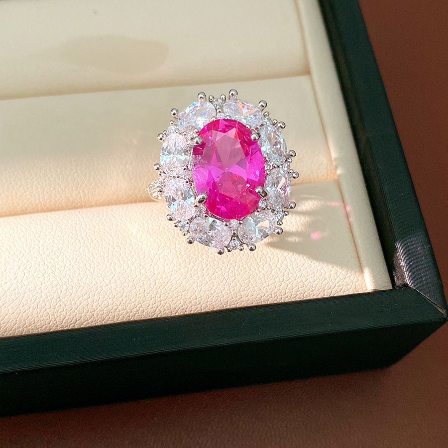Agujas de plata, pulseras de flores rosadas, anillos, pendientes, pernos de lujo ligero, alta sensación, temperamento dulce, conjunto de joyas
