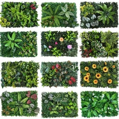 人工植物壁、緑の壁、ミラノ装飾、結婚式用造花、室内背景壁、工事造園、人工芝