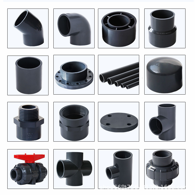 Complete Collection of Pvc Water Pipe Fittings: Three-Way Elbows, Straight Connectors, Upvc Industrial Plastic Water Pipe Fittings