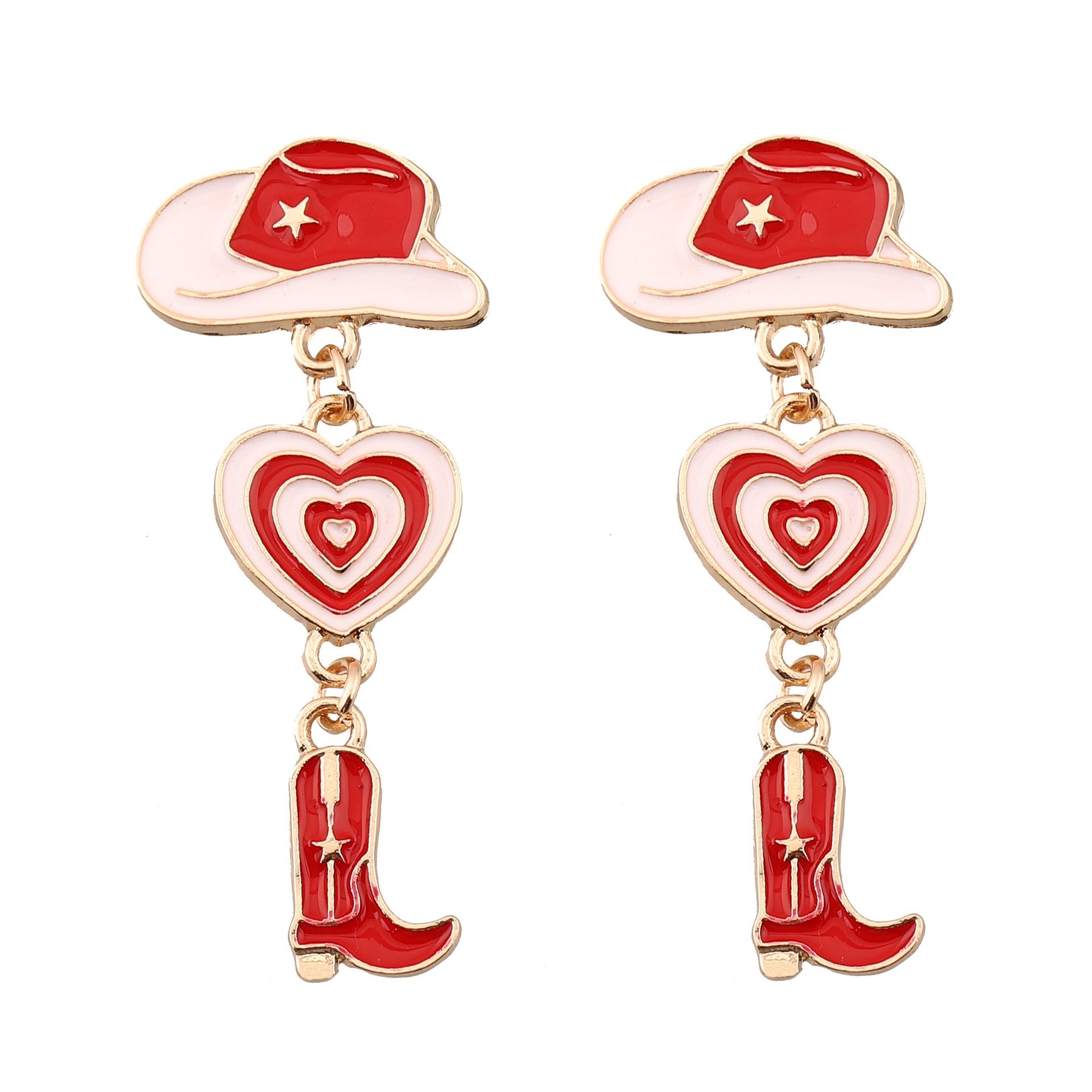 15g Weight 1 Pair Simple Style Classic Style Heart Shape Alloy Drop Earrings