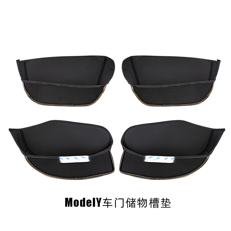 (2개) TESLA MODEL3 도어 스토리지 박스 모델에 적합 도어 슬롯 매트 보호 매트 에다마메 장식 액세서리 YA