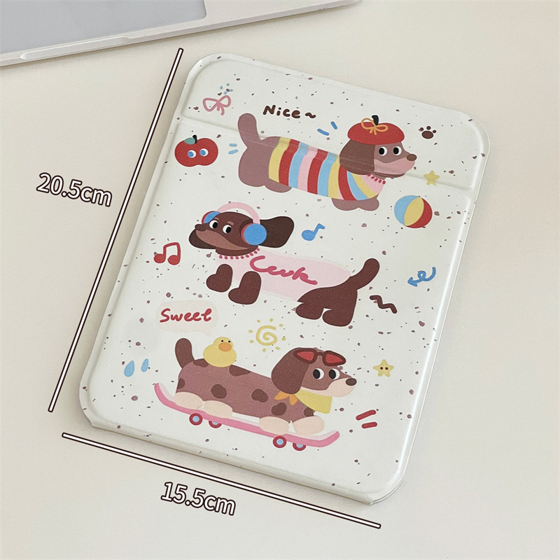 Lindo espejo de maquillaje de perro salchicha de escritorio espejo plegable espejo de tocador de dormitorio de estudiantes espejo de maquillaje de oficina