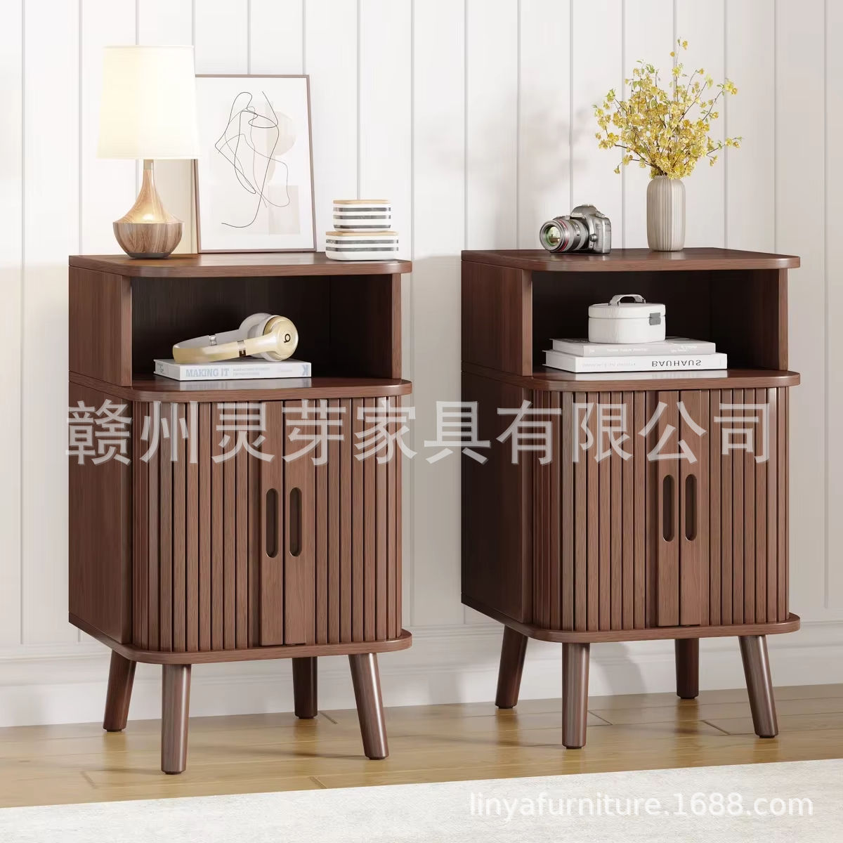 Comercio exterior transfronterizo Amazon móvil de rollo de rejilla gabinete de mesas de cabecera de cama sala de estar simple sofá lado de varias mesas de almacenamiento