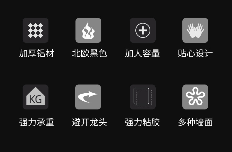 Description Picture 3 of itemWall Mounted Tap Storage Rack Mirror Front Cosmetics Organizer Shelf Free Punch Toothbrush Cup Holder for Bathroom Accessories