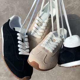 舒适软底轻便阿甘鞋女时尚运动休闲跑步鞋百搭真皮复古德训鞋女潮