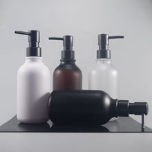 500ml高端透明磨砂瓶子搭配磨砂黑色泵头洗发水沐浴露罐装瓶