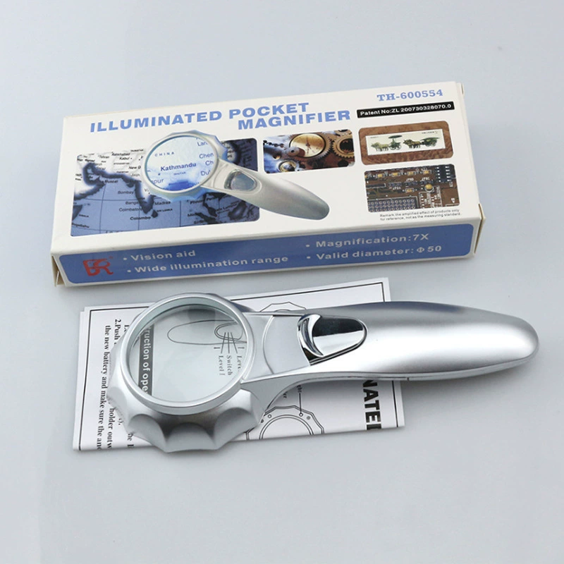 Производители Новое увеличительное стекло HD со светодиодной подсветкой для пожилых людей чтение детей наука и образование портативный пластик оптом