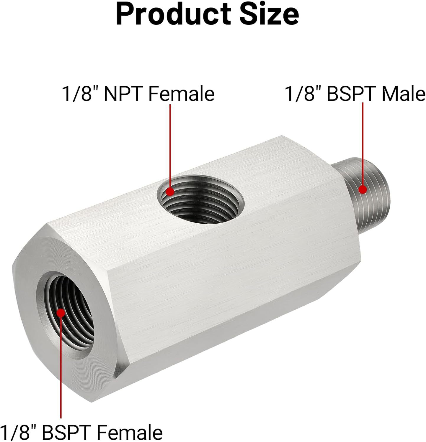 Cross-border modified auto parts M12 tee to 1/8NPT side hole oil pressure sensor adapter diameter change joint
