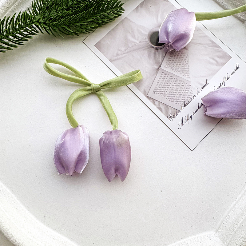 Ins estilo simple cinta larga doble capullo tulipán bricolaje ropa todo-fósforo sombreros accesorios para el cabello femenino accesorios al por mayor