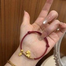 金店同款红绳手链女款生肖马转运珠手绳沙金小马吊坠本命年礼物