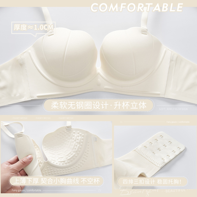 2368 sin hilos pequeño pecho grande colección de pecho fino ropa interior las mujeres strapless side support sujetador traje