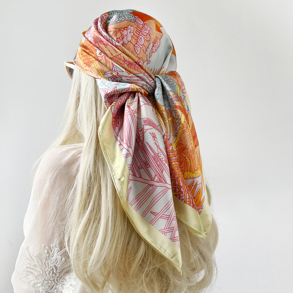 Femmes Décontractée Vacances Couleur Unie Polyester Écharpe En Soie display picture 2