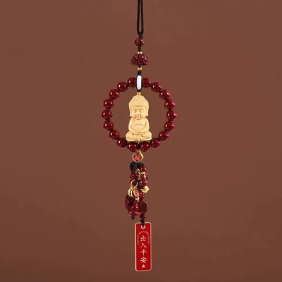 Car hanging Car Pendant Interior Hanging - peace-bodhi-cinnabar-car-hanging-buddha-style
