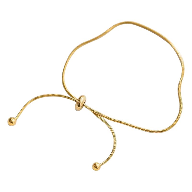 Wenjian estilo coreano 18K oro simple serpiente hueso pulsera Internet celebridad novias estudiante simple ins Mori longitud ajustable