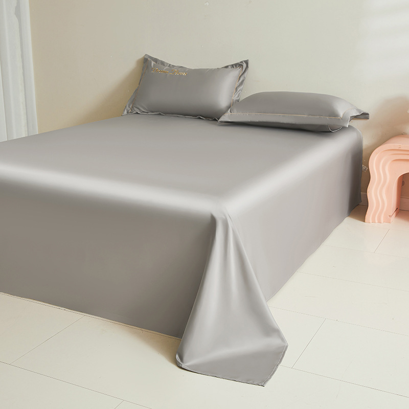Ice Silk Cooling Duvet Cover Summer Tencel Piece Solid Color Single Double Dormitory Ice Silk Naked Sleep Duvet Cover Cool Feeling Bed Sheet_voghion.com