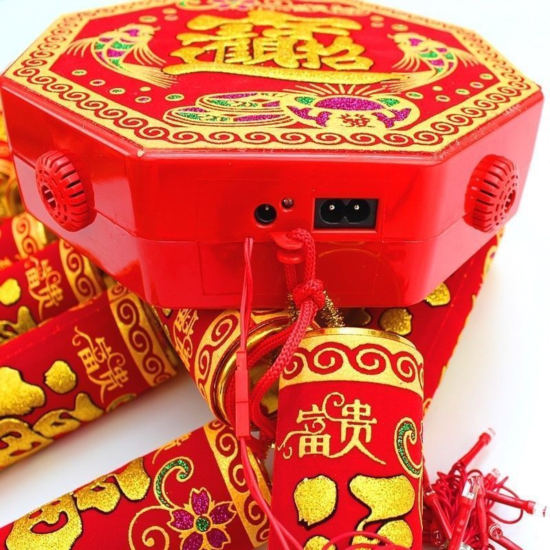 New Model Electronic Firecracker Plug-in Type Remote Control Super Loud Simulated Rechargeable High Volume Firecrackers Wedding Housewarming Celebration Fireworks