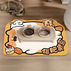 アニメかわいい犬珪藻泥ペットの食事マット吸水防止防汚茶碗マット猫通用清潔マット