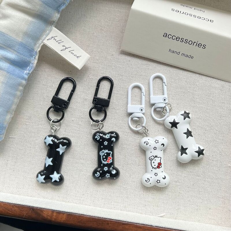 Cute sweet cool style star bone keychain y2g schoolbag pendant couple girlfriends gift accessories