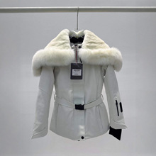 黑标高端M家羽绒服女冬季收腰鹅绒狐狸毛领兔毛披肩滑雪服外套潮