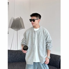 秋季新款韩系老钱风休闲毛衣男感衬衫时尚宽松百搭开衫