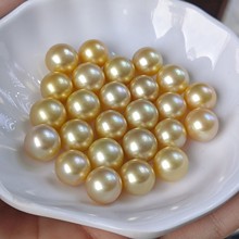 大方款11-12南洋金珠几乎无瑕浓金光泽 海水珍珠裸珠批发销售裸珠