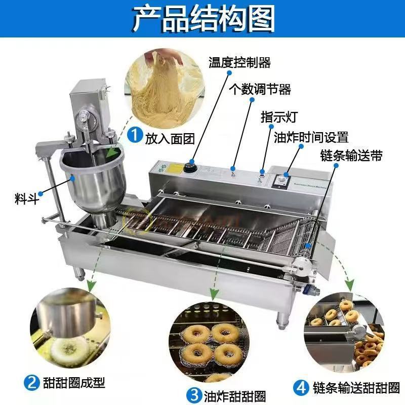 全自动甜甜圈油炸机商用电动甜甜圈机多拿滋唐纳滋油炸锅甜甜圈机|undefined