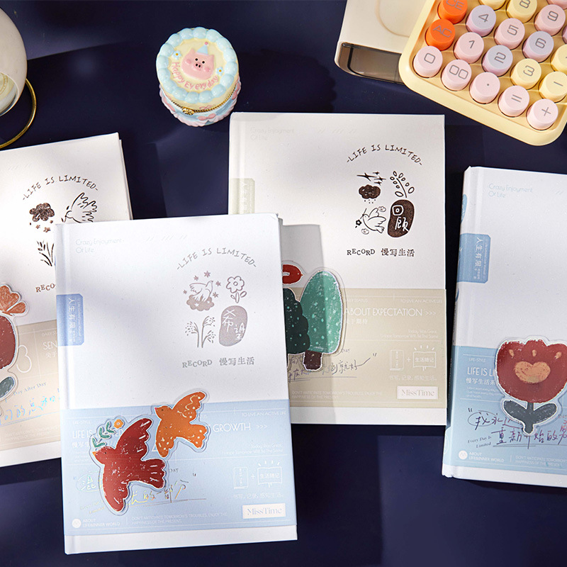 Recoger el libro de tapa dura A5, serie de vida de escritura lenta, cuaderno de texto de estilo ins, cuaderno de oficina de cuenta manual para estudiantes