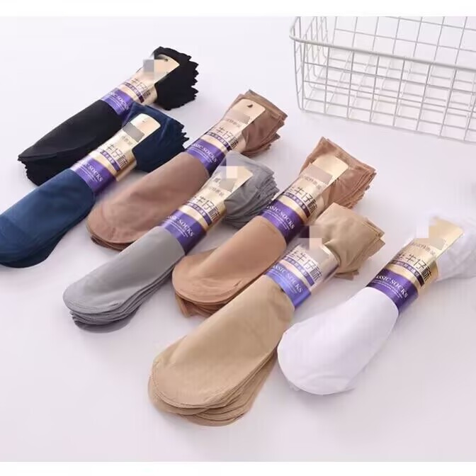 Wholesale denim steel stockings spring summer autumn socks casual breathable business socks extended thick solid color steel stockings