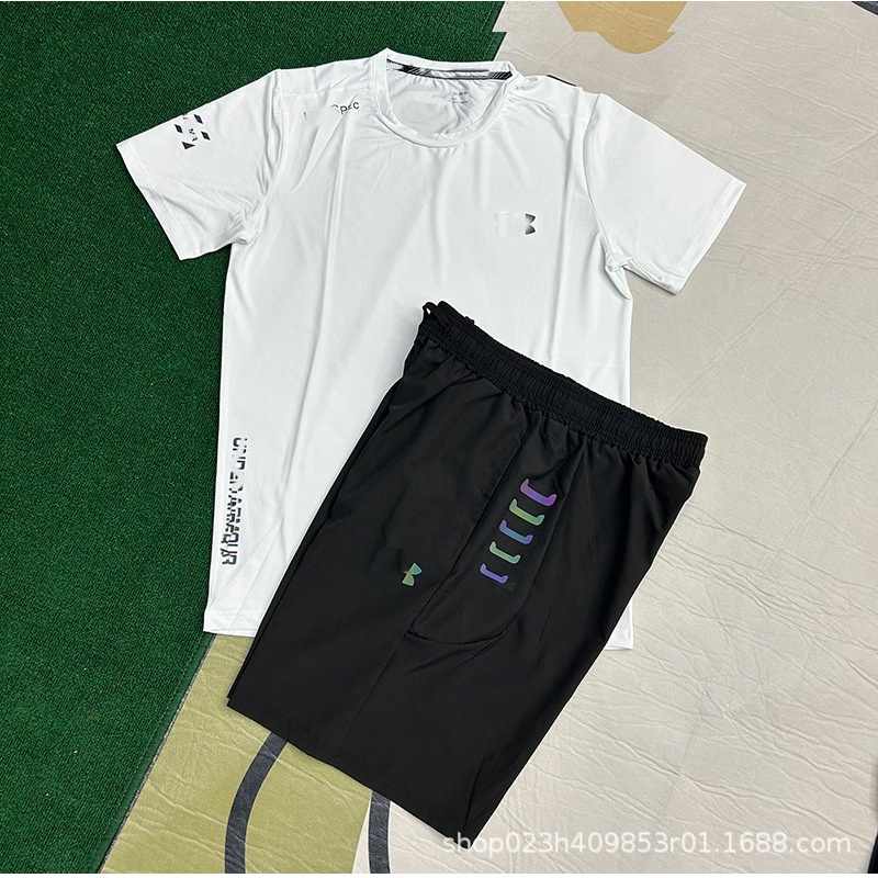Hombres nuevos al por mayor deportes de secado rápido transpirables de manga corta camiseta de entrenamiento de hielo suelta chaqueta casual fitness