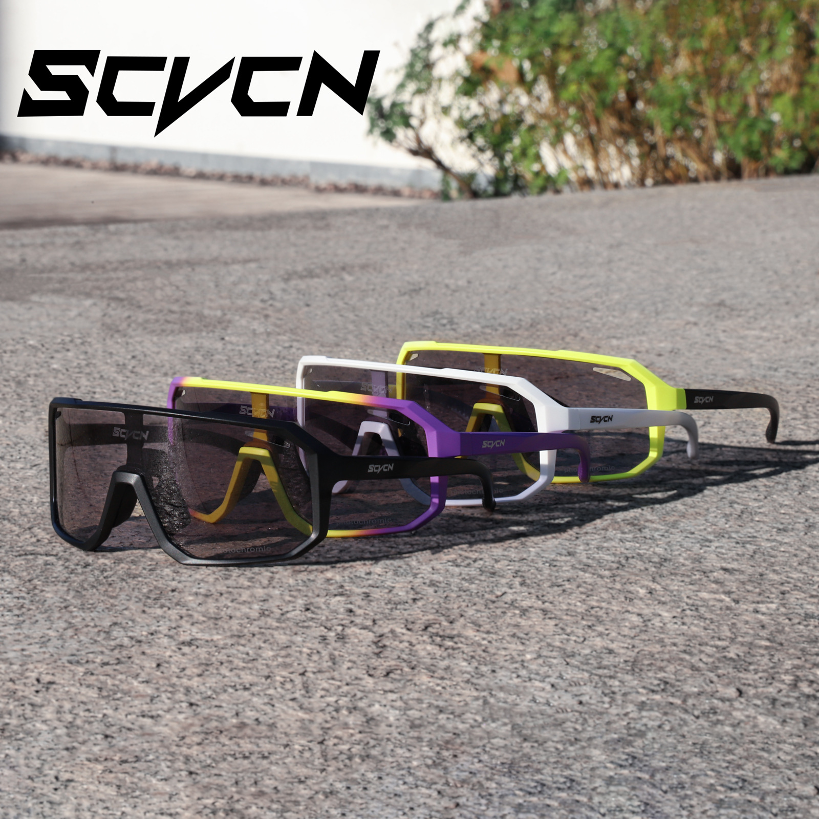Gafas de Sol Fotocromáticas para Ciclismo de PC con Marco Completo para Ciclismo de Montaña y Carretera