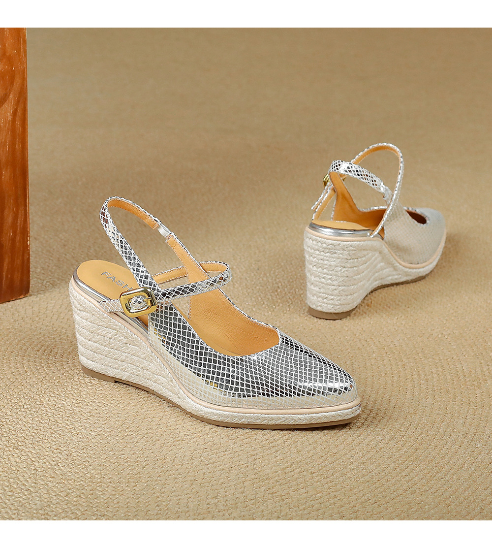 Sandal cao gót nữ mũi nhọn quai ngang đế xuồng gót 9 cm — màu vàng, bạc chi tiết 15