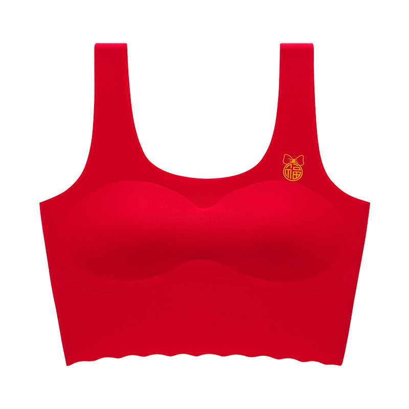 Selección estricta de ropa interior de la niña de 13 años de edad, chaleco rojo de desarrollo, gran sujetador rojo